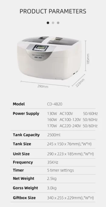 DD+ Ultra Sonic Cleaner CD-4820 2.5 LTR - Image 10